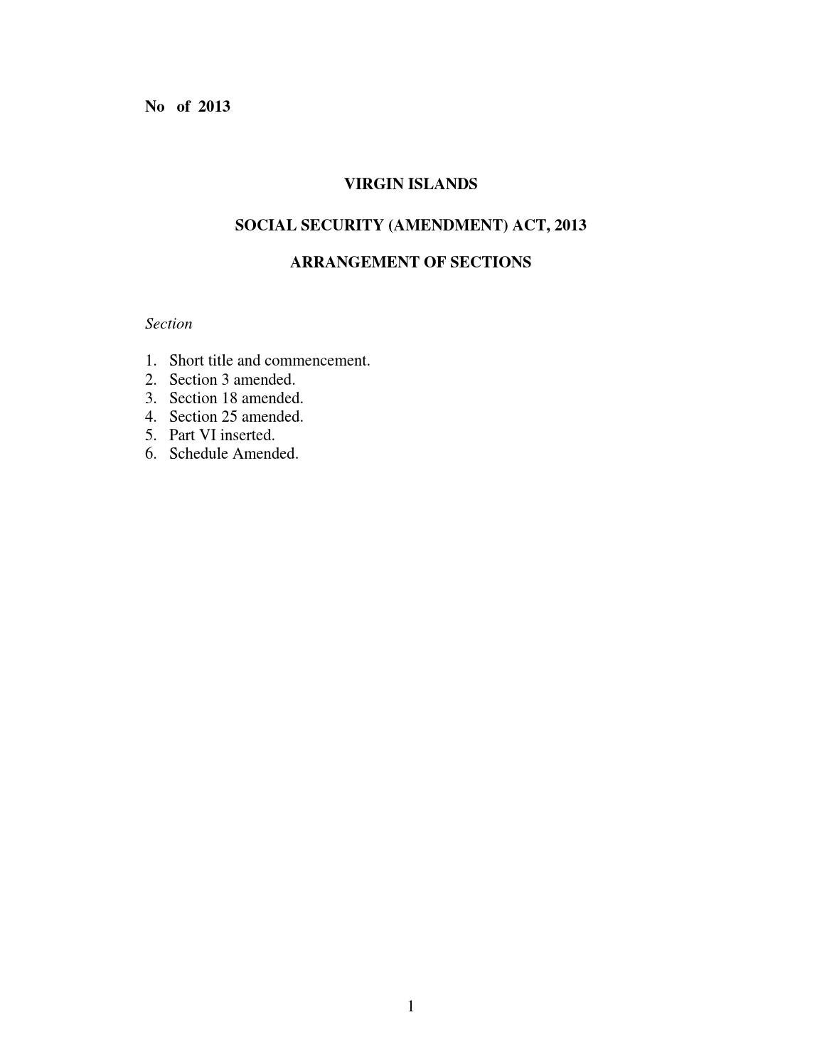 Social Security (Amendment) Act, 2013 by BVI Beacon Issuu