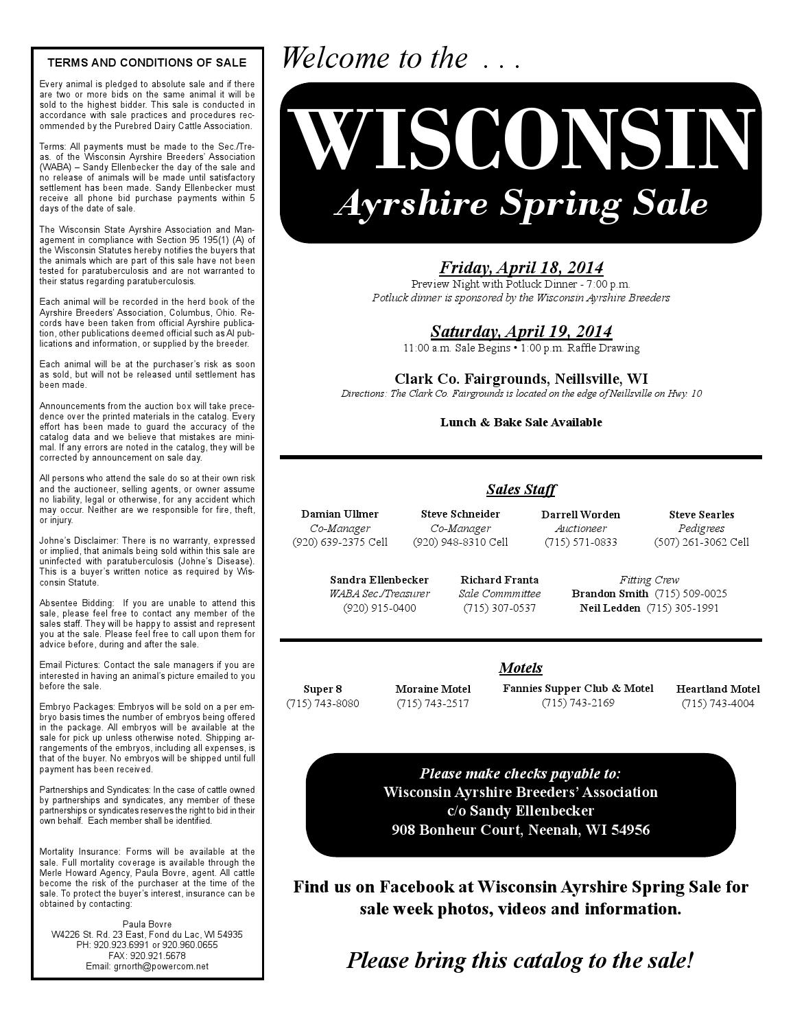 Wisconsin Ayrshire Spring Sale 2014 by Dairy Agenda Today Issuu