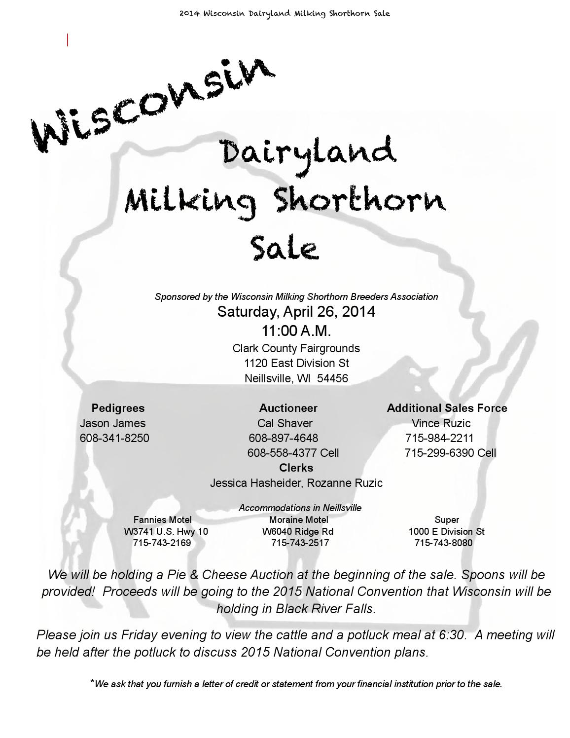Wisconsin Dairyland Milking Shorthorn Sale by Dairy Agenda Today Issuu