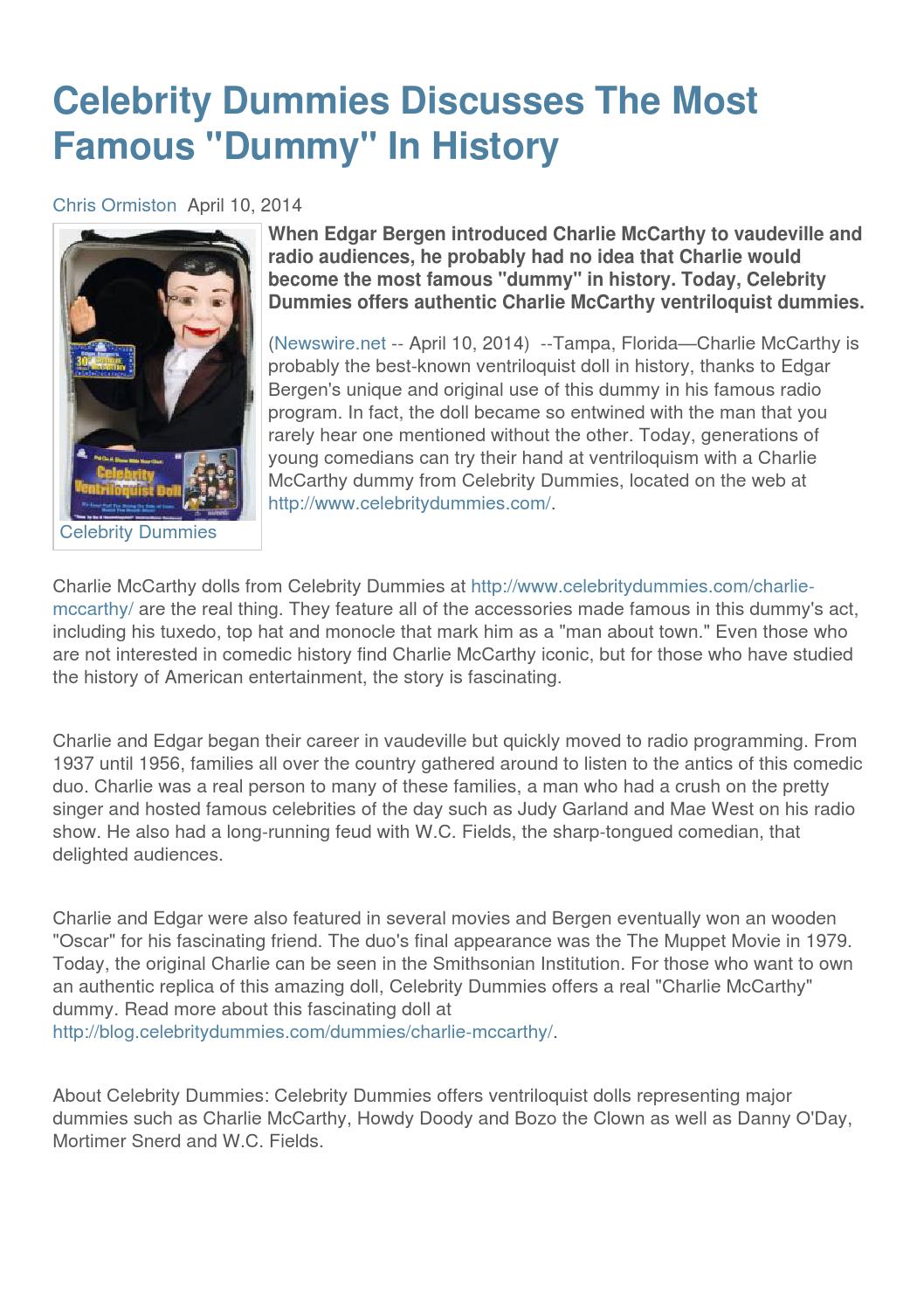 Celebrity Dummies Discusses The Most Famous "Dummy" In History by
