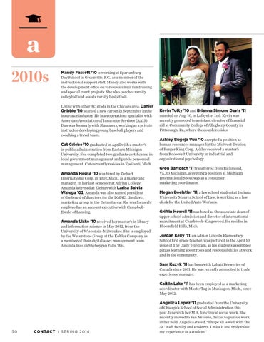 Contact Magazine Spring 14 By Adrian College Issuu