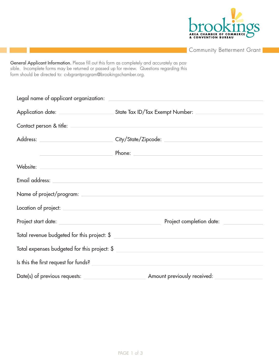 Cvb cbfgrantapplication final by Visit Brookings - Issuu