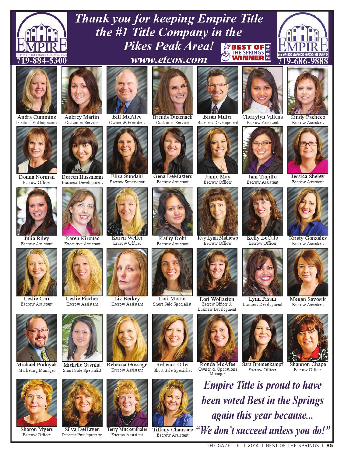 2014 The Best of the Springs The Gazette Colorado Springs by Colorado Springs Gazette, LLC