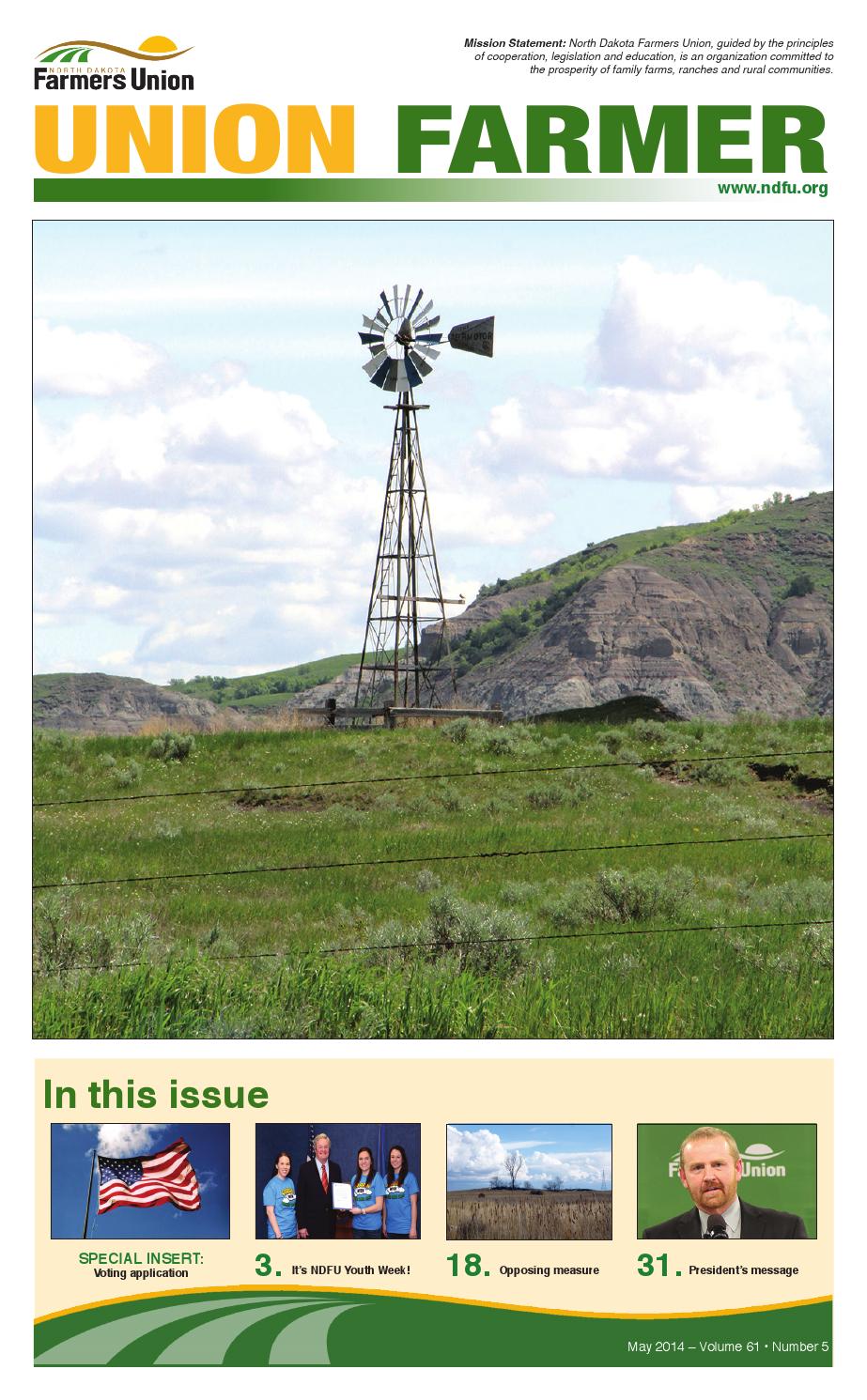 May 2014 Union Farmer by North Dakota Farmers Union Issuu