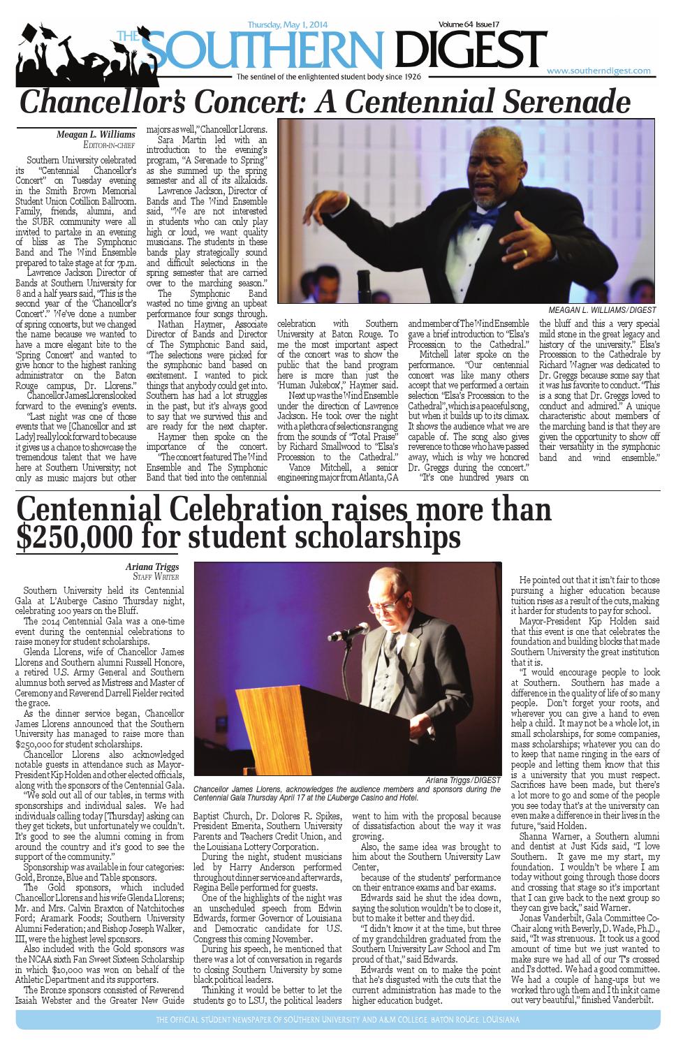 Volume 64 Issue 17 by Southern Digest - Issuu