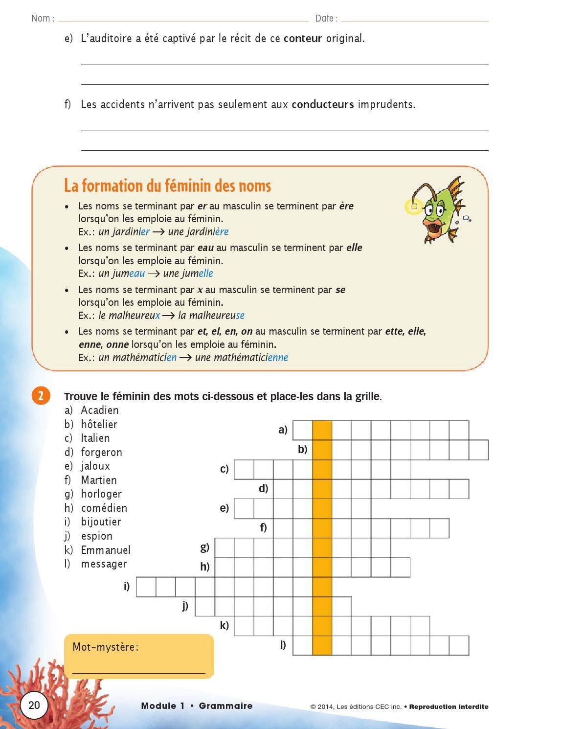 Mots Se Terminant Par Au Au Singulier