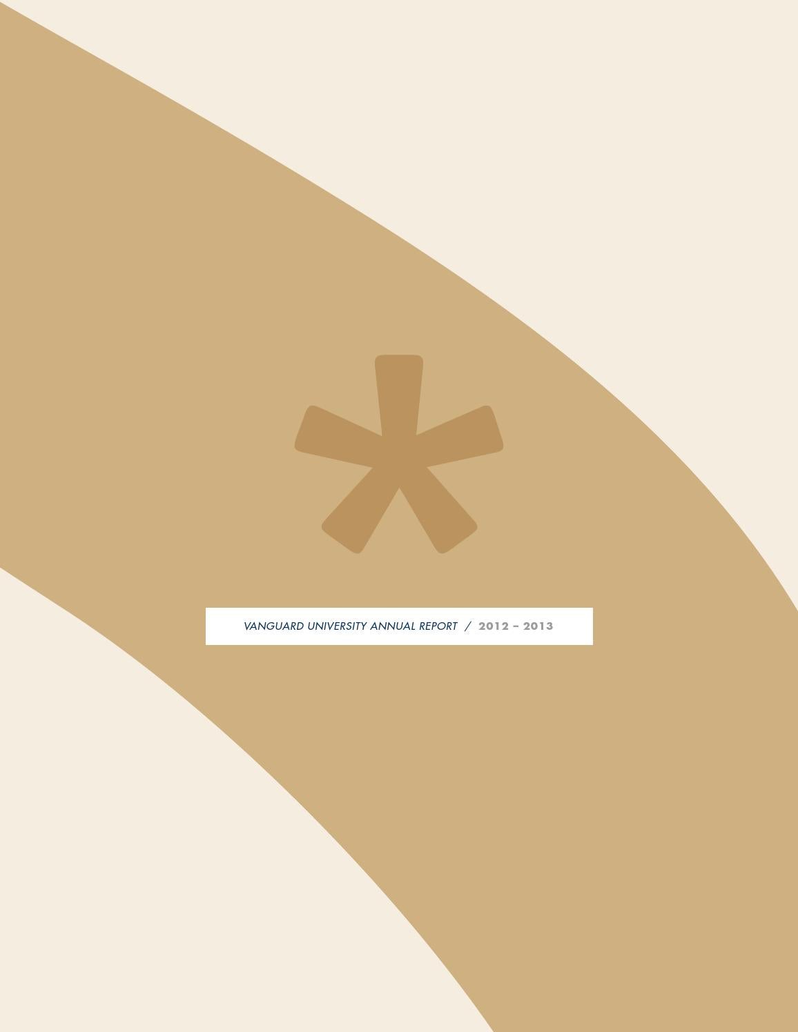 Vanguard University Annual Report 2013 By Vanguard University