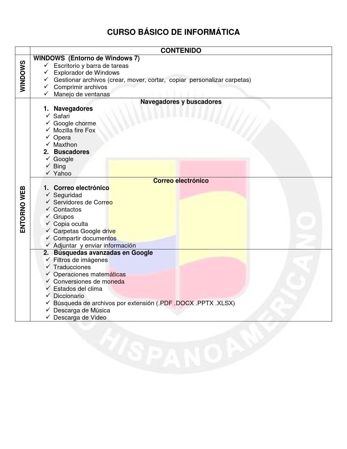 Contenido del curso by Colegio Hispanoamericano - Issuu
