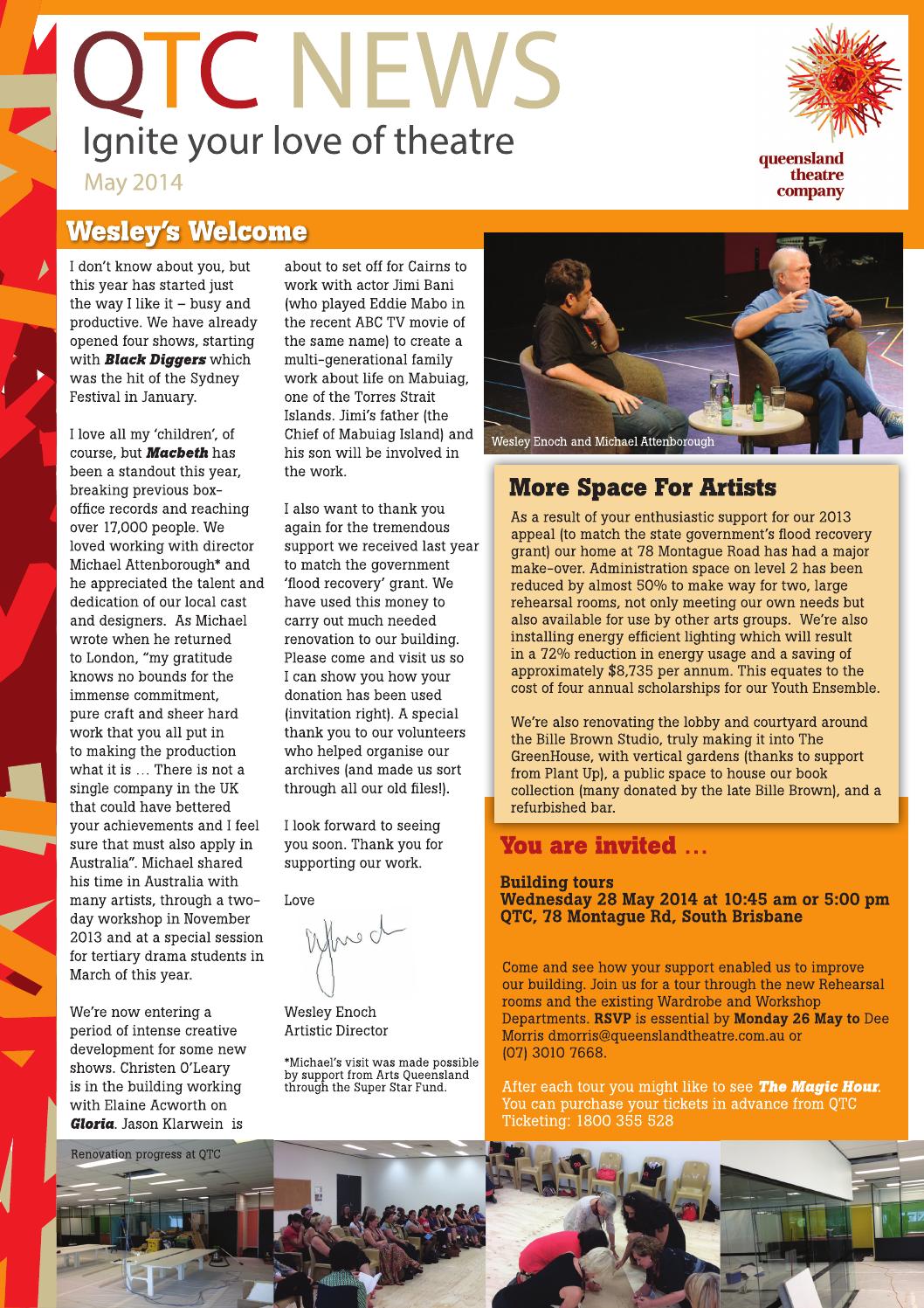 Queensland Theatre Company Donor Newsletter by Queensland Theatre Issuu