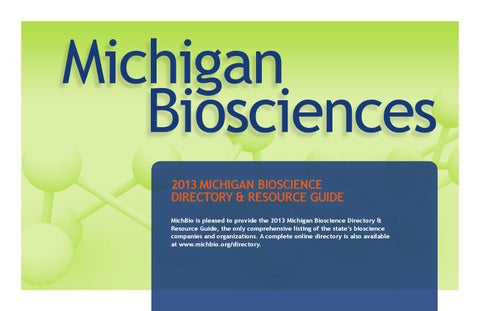 2013 Michigan Bioscience Directory by MichBio Issuu