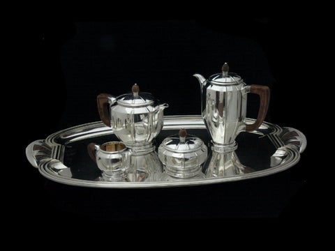 法国 Art Deco Sterling Silver Tea / Coffee Set with Serving Tray - 1925 !! 第 5 页