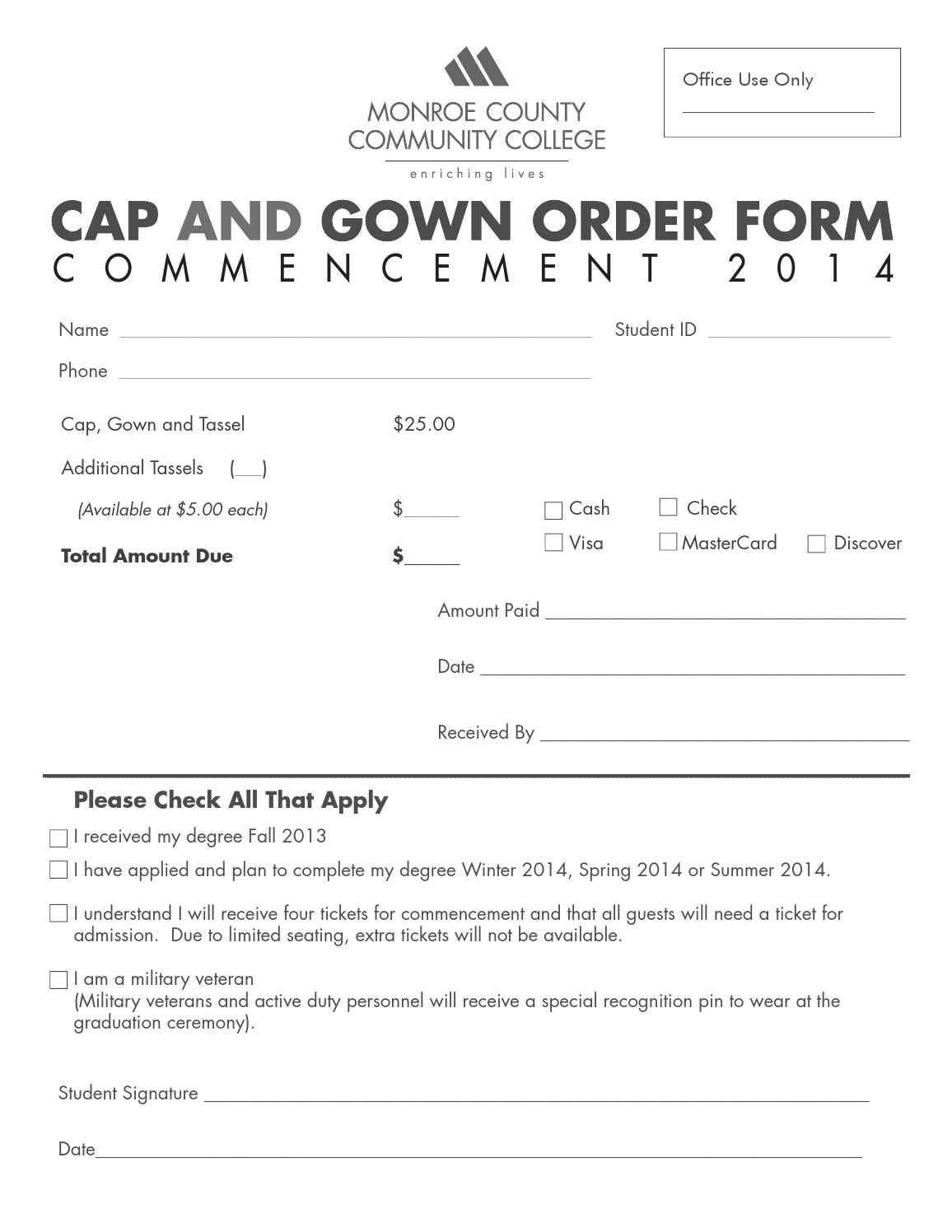 Cap and Gown Order Form 2014 by KariJenkins Issuu