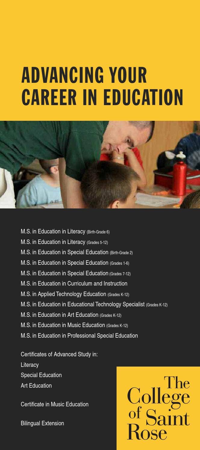 Advancing Your Career in Education at The College of Saint Rose by The