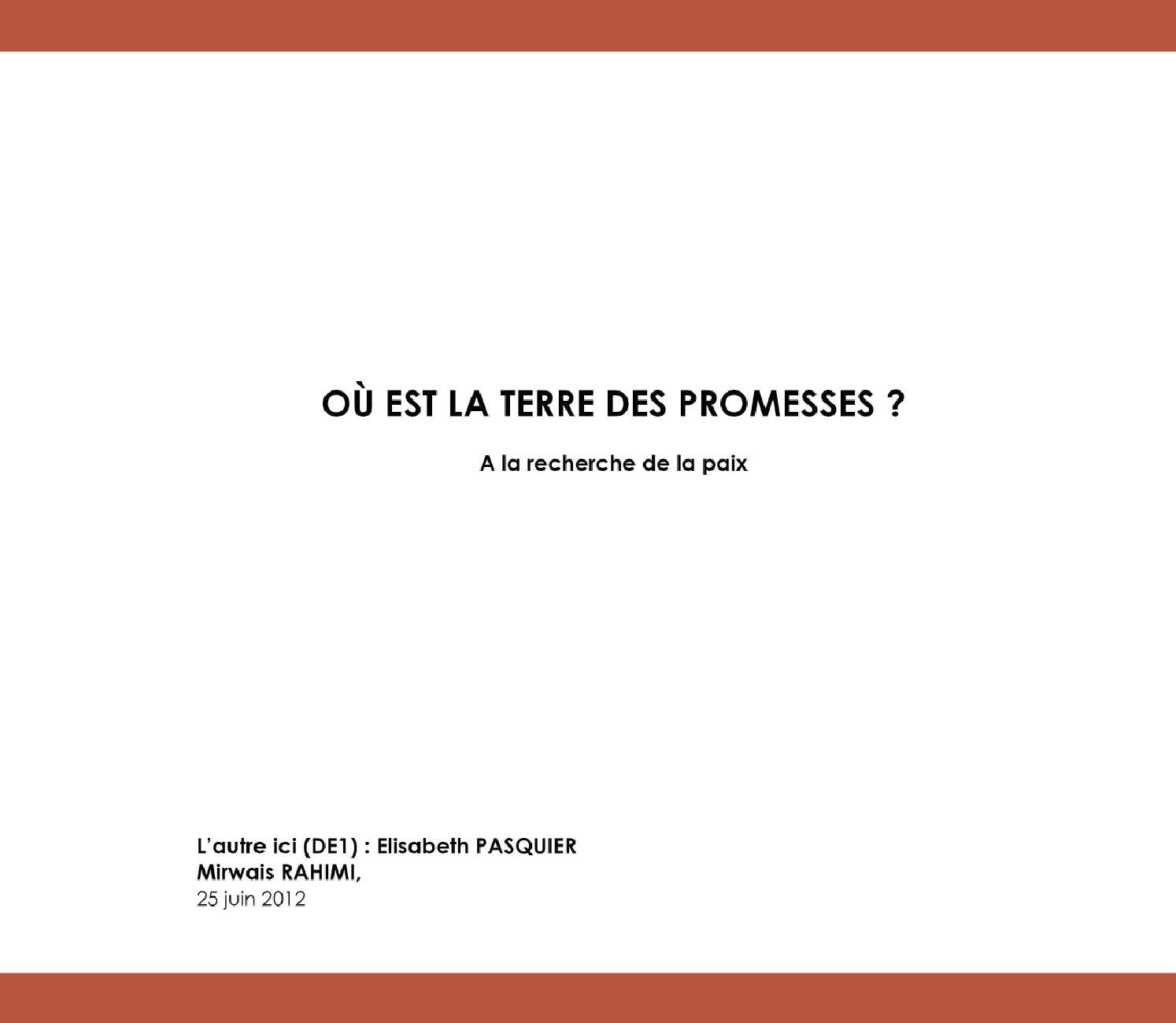 Annemarie Schwarzenbach Où Est La Terre Des Promesses Où est la terre des promesses by Mirwais RAHIMI - Issuu