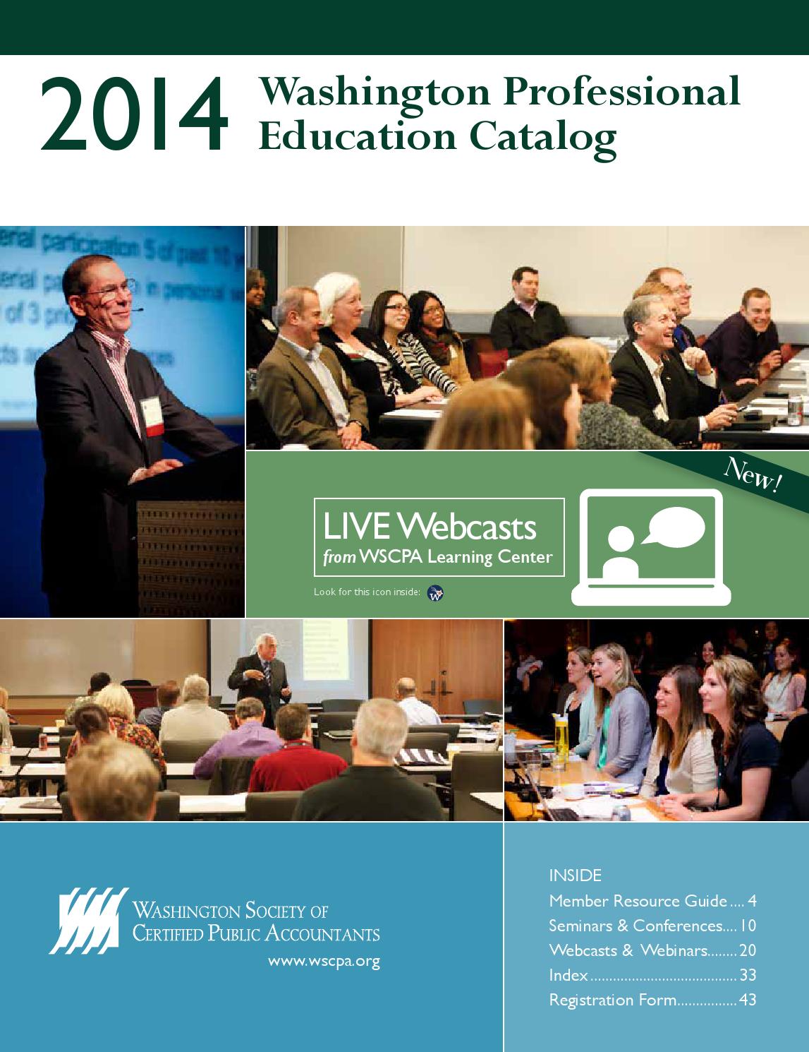 2014 Washington Professional Education Catalog by Washington Society of