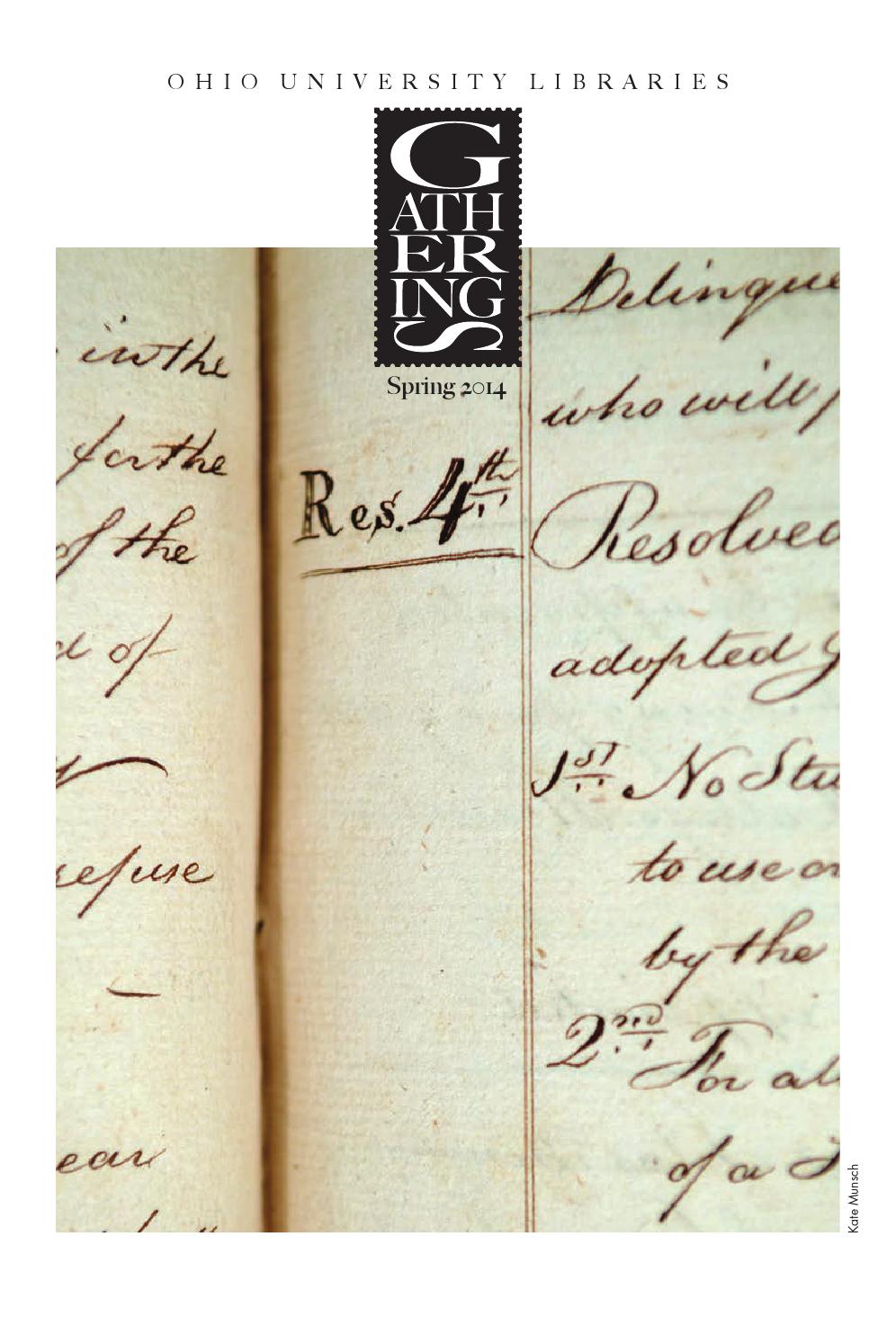 Gatherings Spring 2014 by Ohio University Libraries Issuu