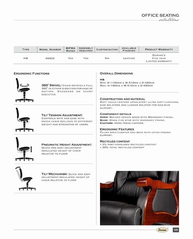 Durian Industries Ltd 家具目录 · 办公 坐具 Solution 第 19 页
