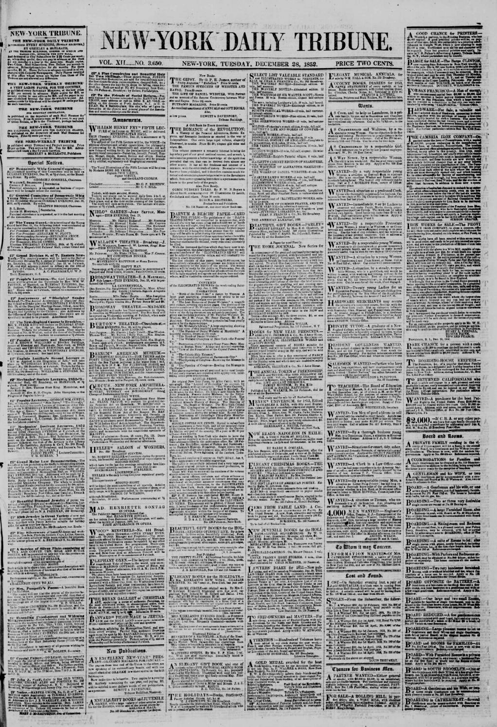 New-York Tribune #3650 (28 December 1852) by derosnec - Issuu