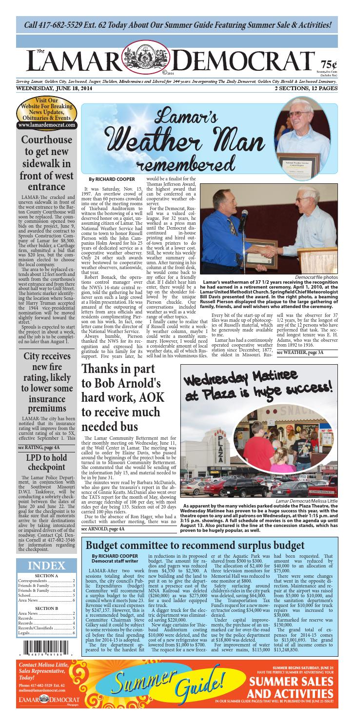 6-18-14 Lamar Democrat by Lewis County Press - Issuu