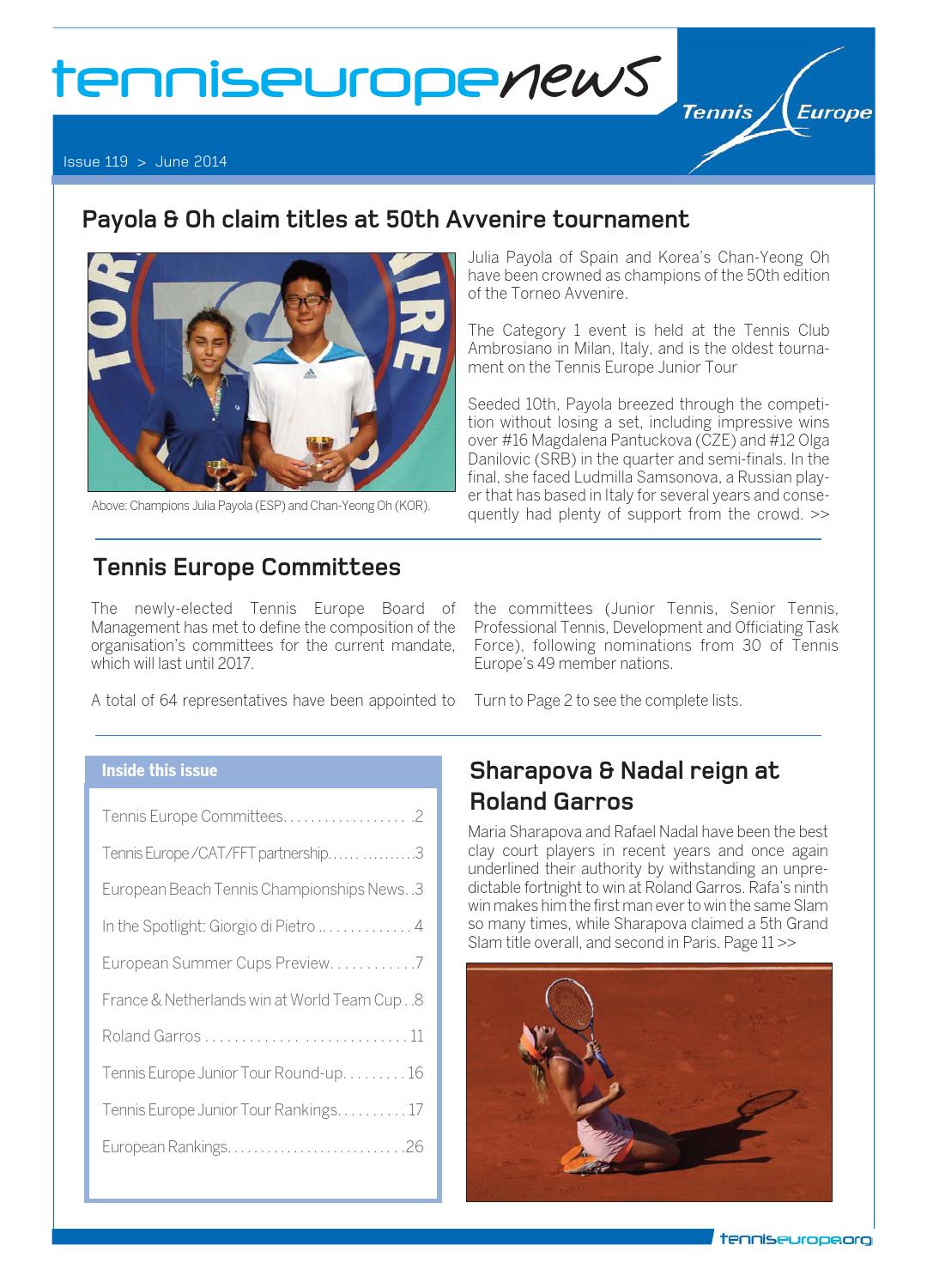 Tennis Europe News Issue 119 by Tennis Europe Issuu