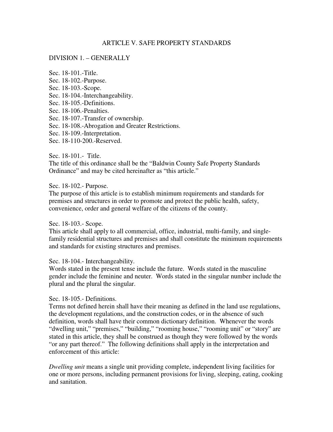 Revised 061914 property standards ordinance proposed for july 1 2014