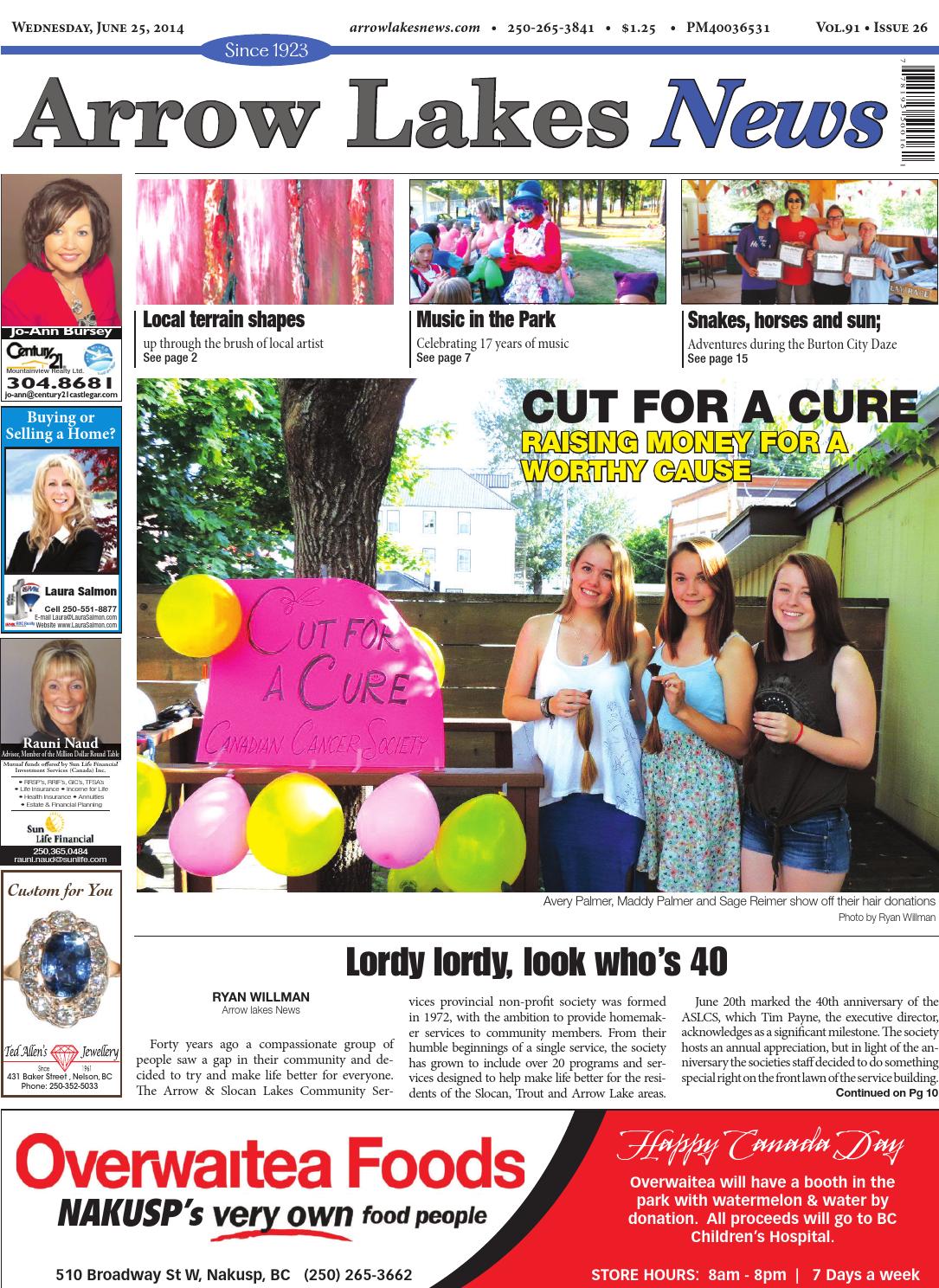 Arrow Lakes News June 25 2014 By Black Press Media Group Issuu