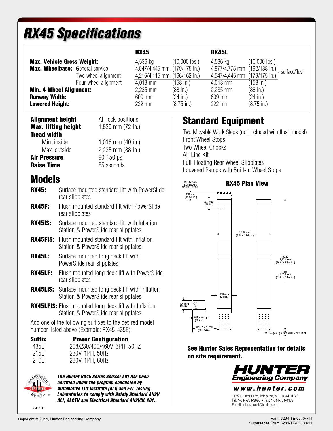Hunter scissor lift rx45 by Stock & Company Ltd Issuu