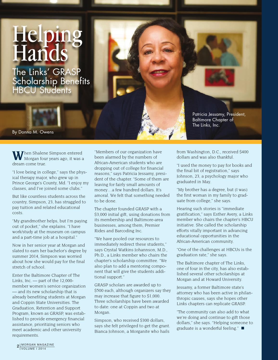Morgan Magazine 2014, Volume 1 by Morgan State University - Issuu