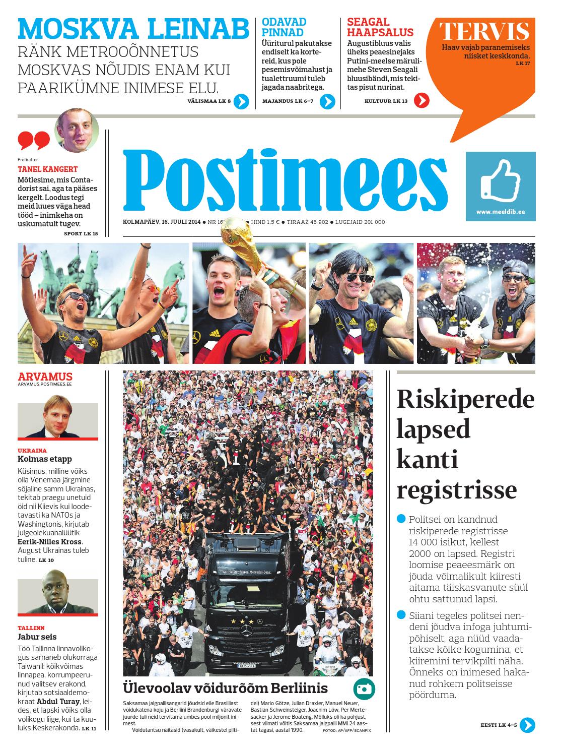 Postimees 16 07 2014 by Postimees - Issuu