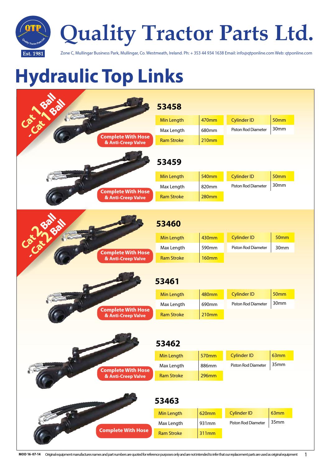 Hydraulic top links web by Quality Tractor Parts Issuu