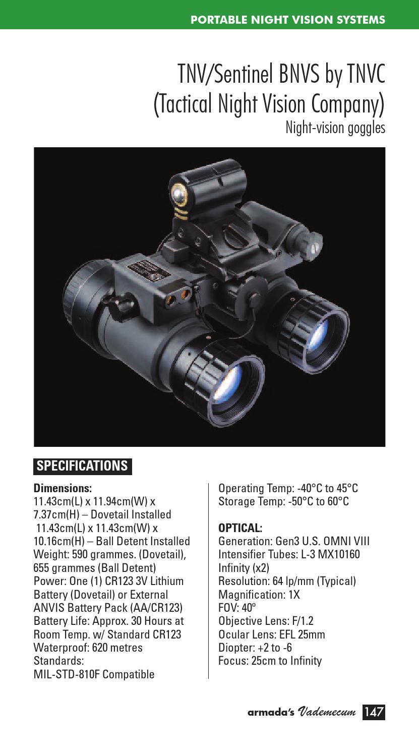 Vademecum Portable Night vision Systems 1st Edition June 2014 by Armada