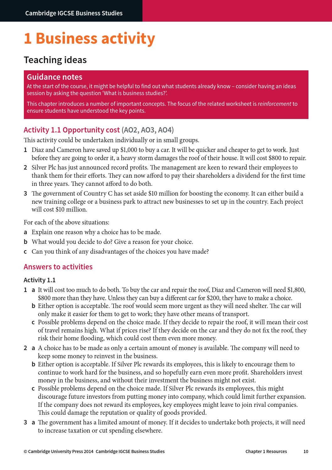 Cambridge IGCSE Business Studies Teacher's Resource by Cambridge ...