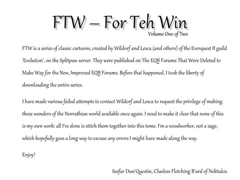 FTW, Volume One of Two