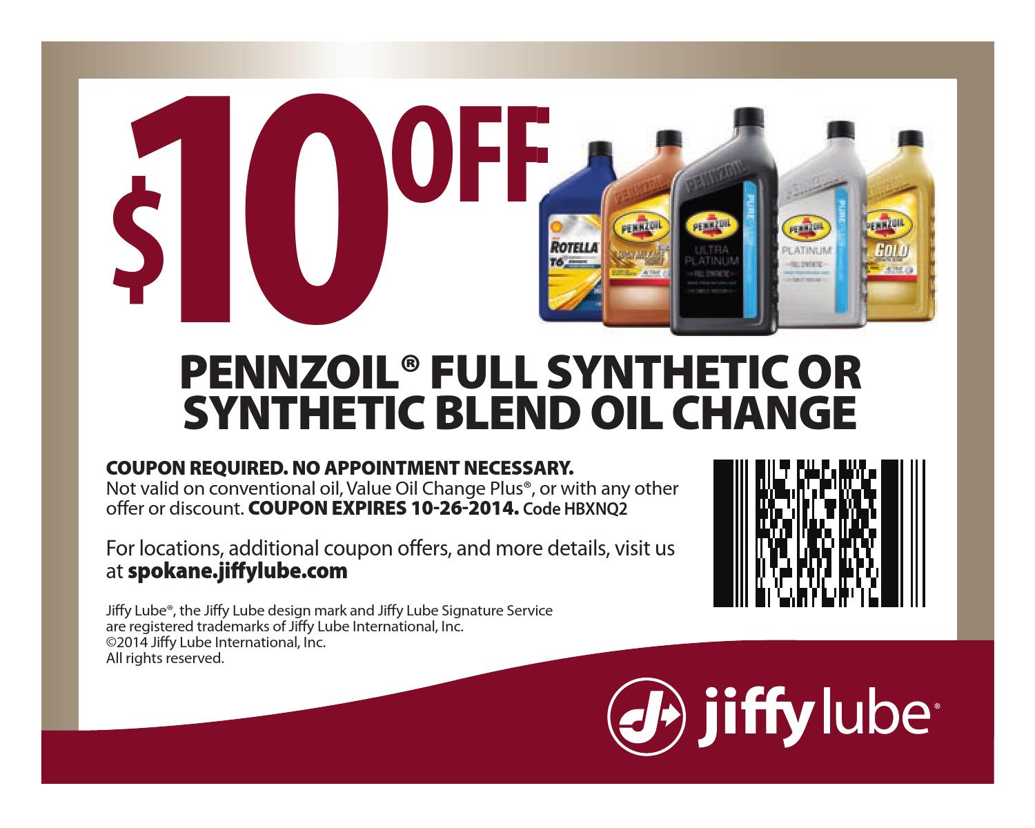 jiffy lube value oil change plus coupon