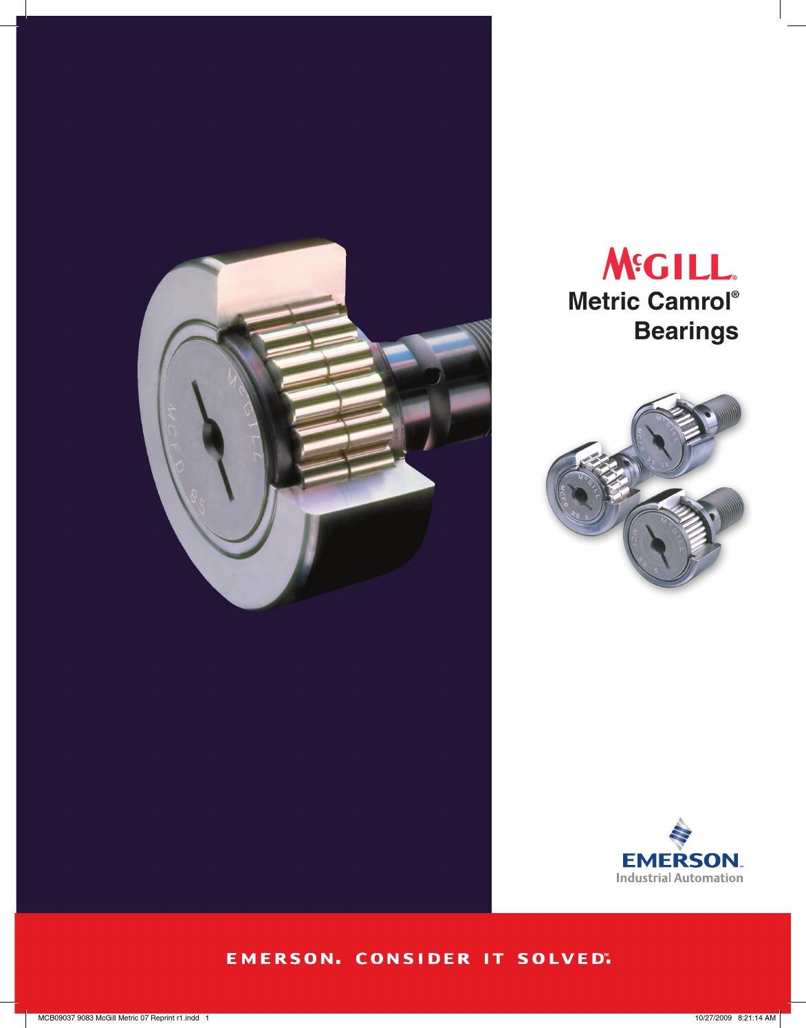 Flat 18 mm Stud Dia 36.5 mm Stud Length McGill MCFD 40 X Flat Cam Follower 20 mm Roller Width 40 mm Roller Dia