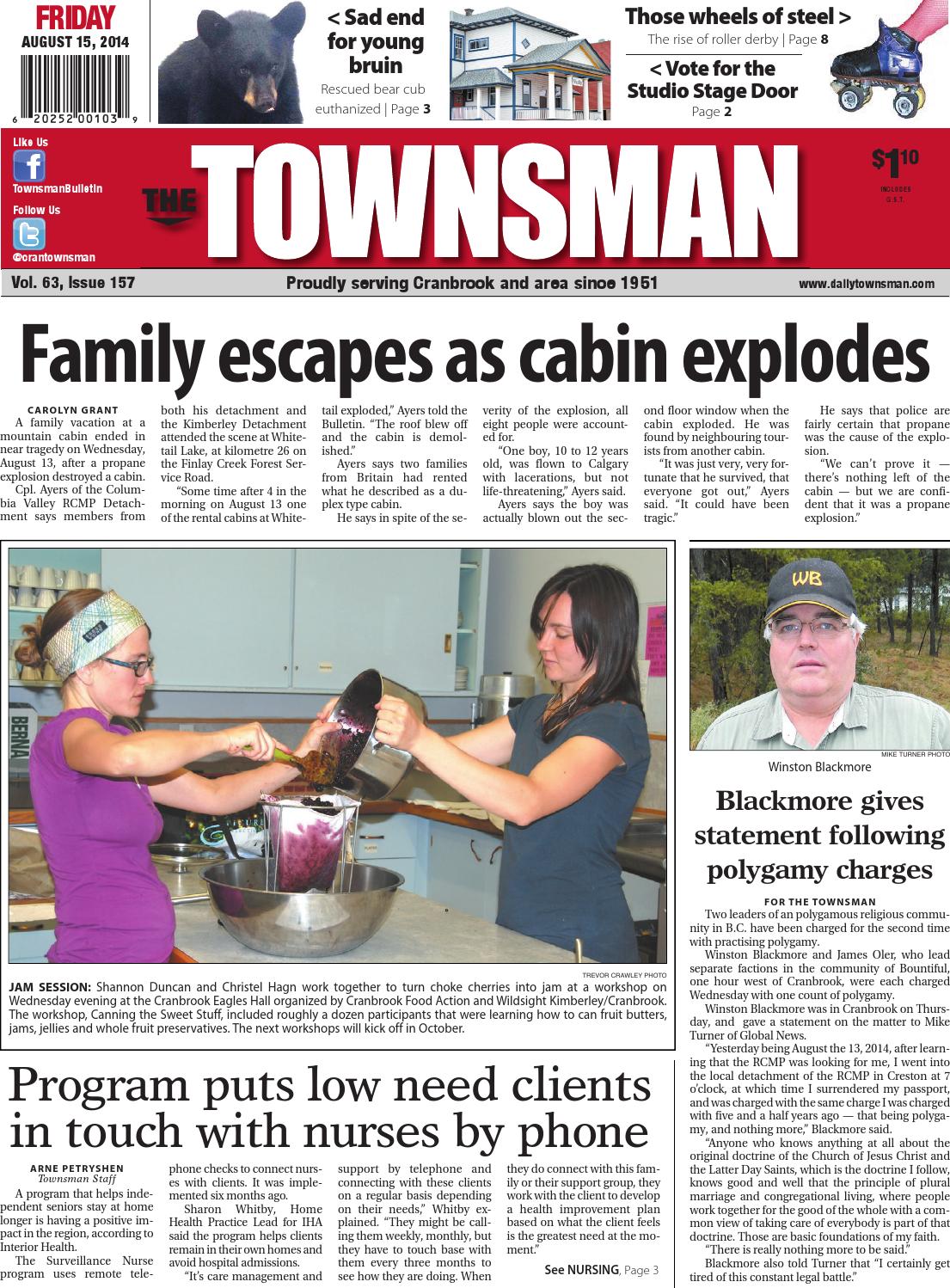 Cranbrook Daily Townsman, August 15, 2014 by Black Press Media Group - Issuu