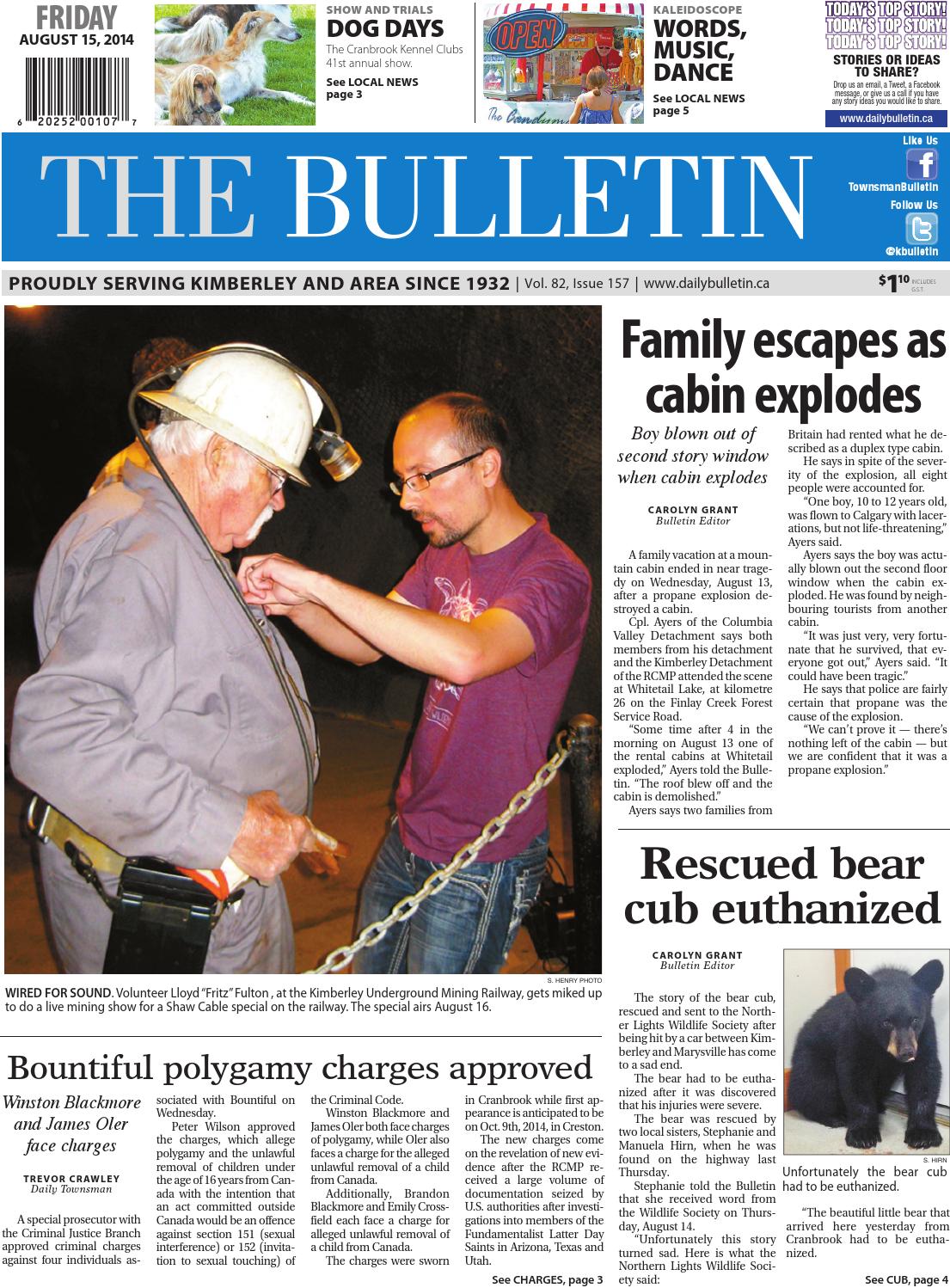 Kimberley Daily Bulletin, August 15, 2014 by Black Press Media Group