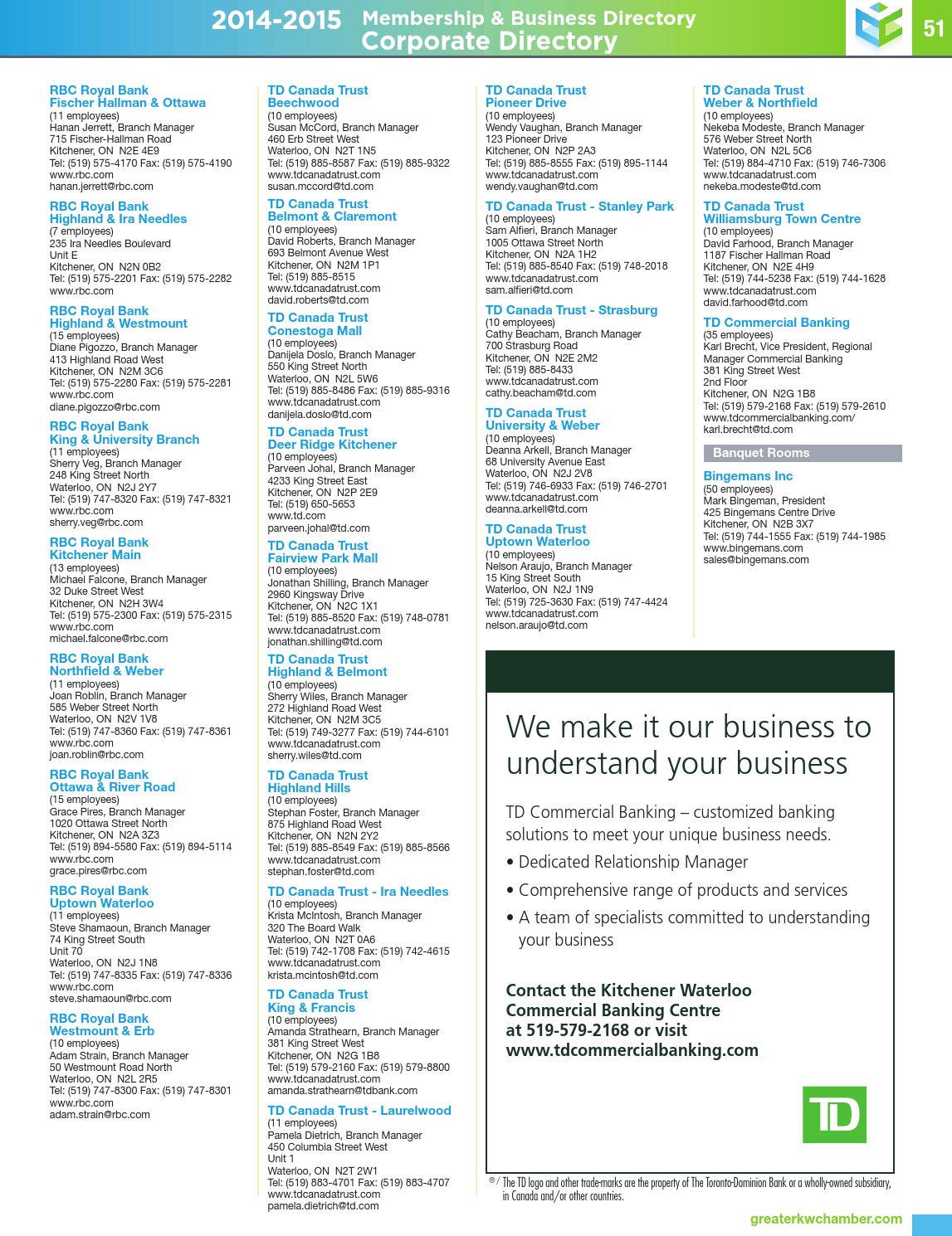 Td Canada Trust Pioneer Drive Kitchener Td Canada Trust Pioneer Drive Kitchener
