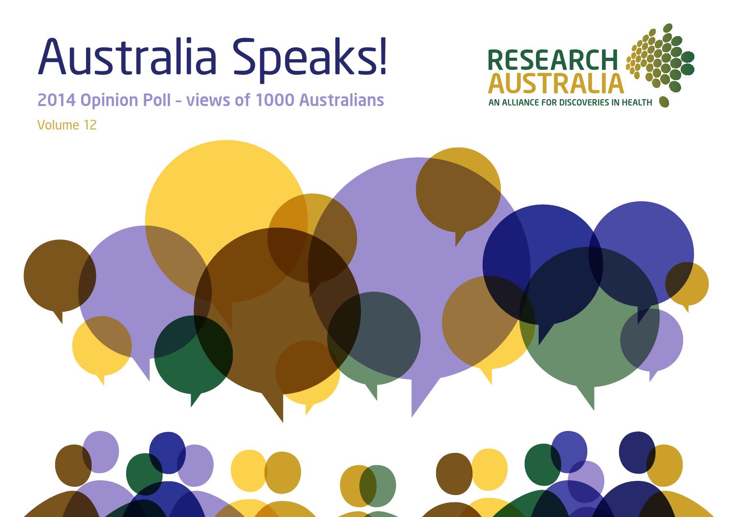 Australia Speaks: 2014 Opinion Poll - views of 1000 Australians by ...