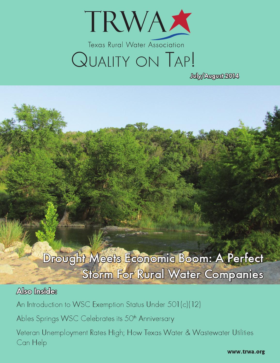 July/August Quality on Tap by Texas Rural Water Association Issuu