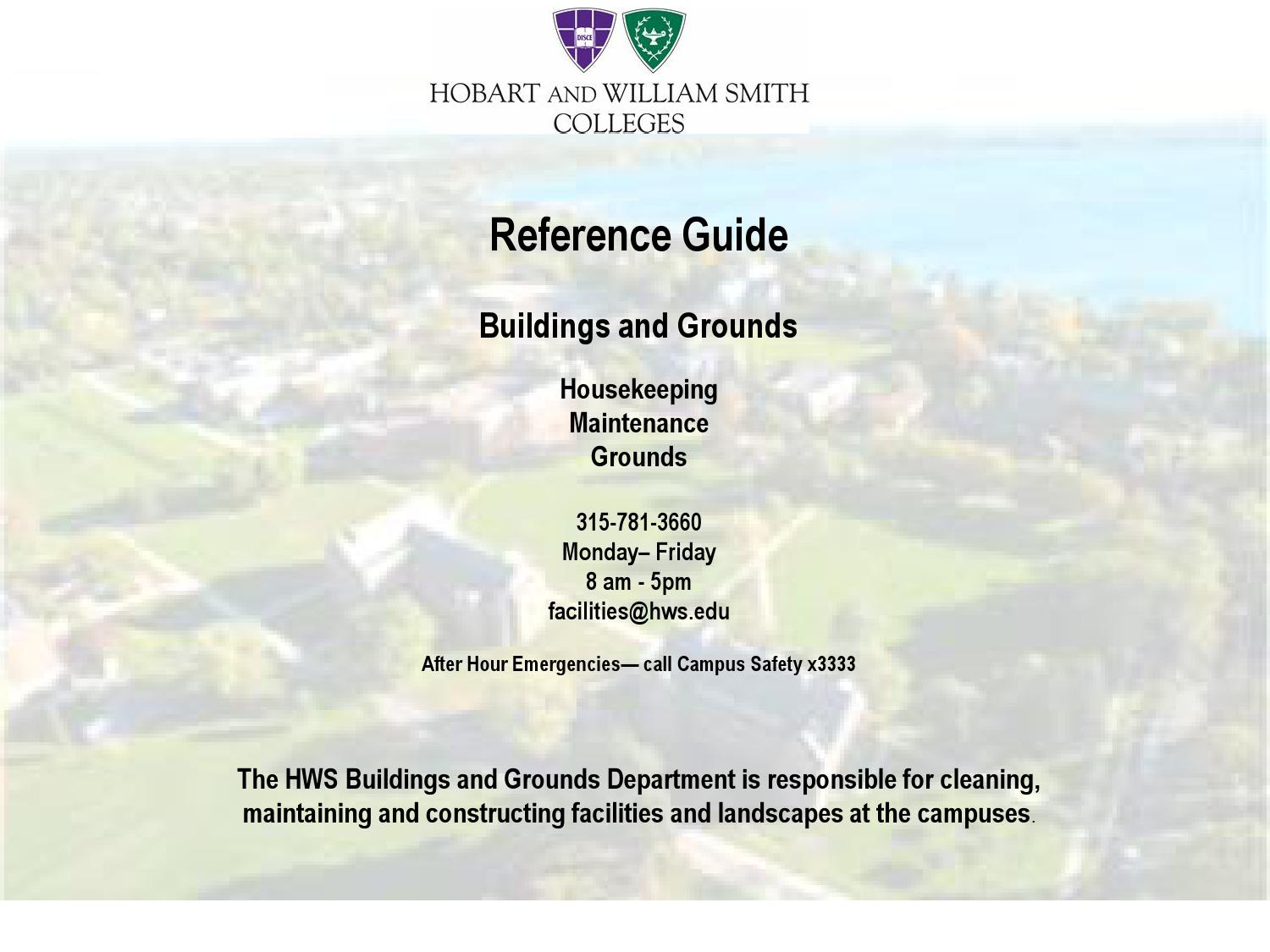 B&G Student Reference Guide by Hobart and William Smith Colleges Issuu