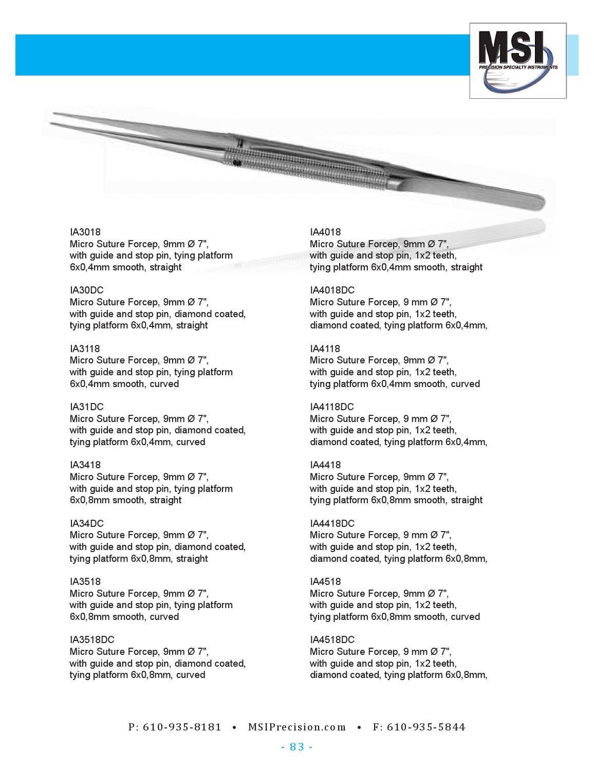 Microsurgical Instruments Catalog by MSI Precision Instruments Issuu