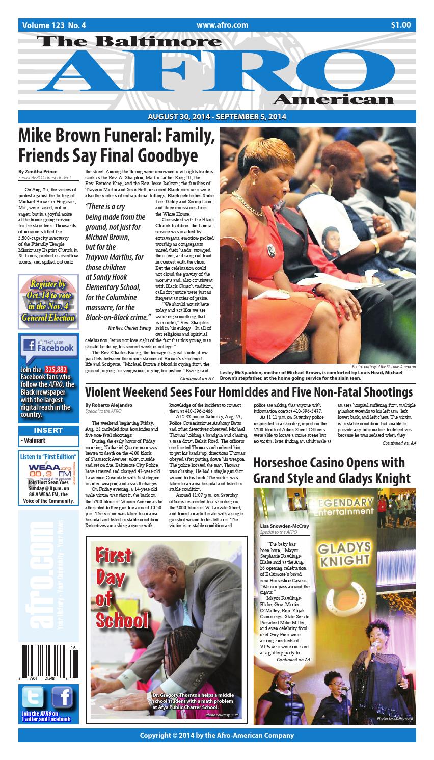Baltimore afro american newspaper august 30 2014 by the afro american