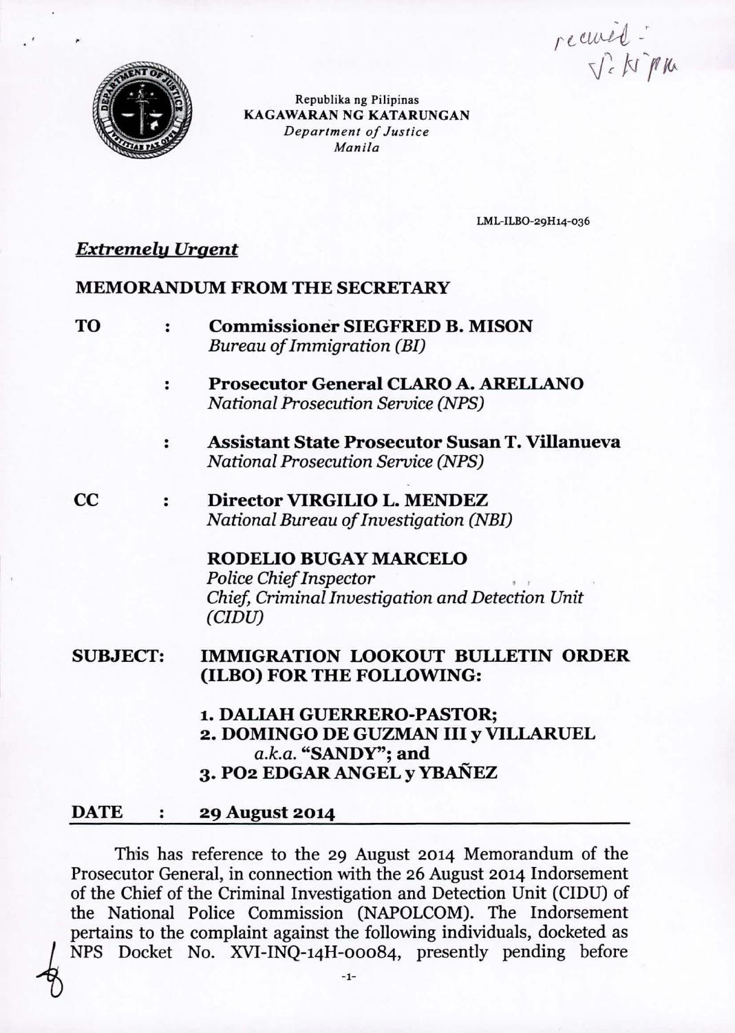 Lookout bulletin order daliah pastor by myinquirer Issuu