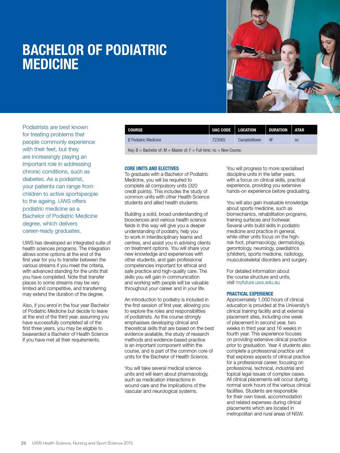 Uws Health Sciences Nursing And Sport Science Study Guide 2015 By Western Sydney University Issuu