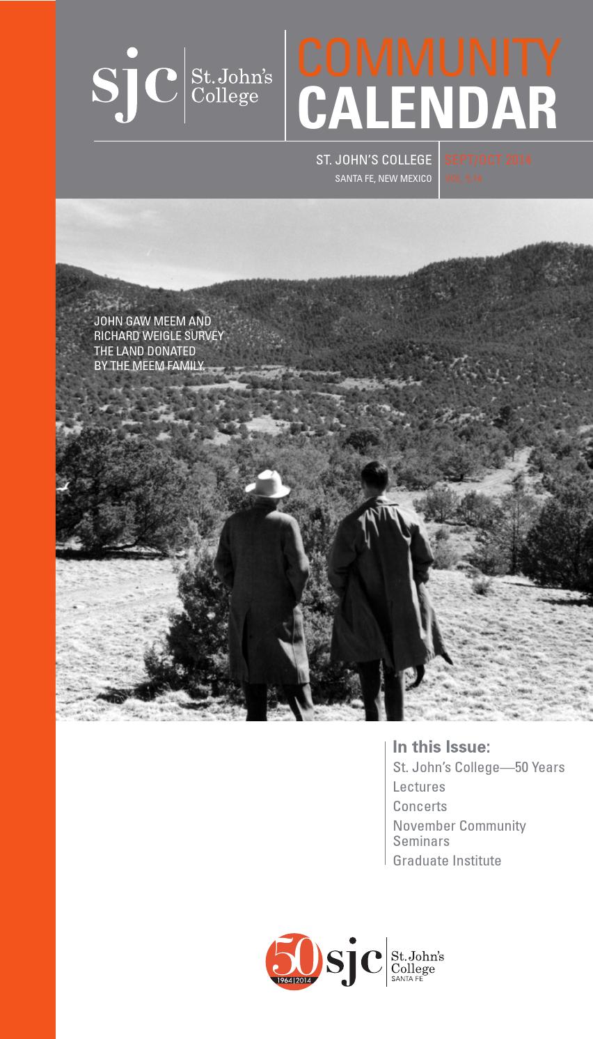 Comcal sept oct 2014 issuu by St. John's College Santa Fe - Issuu