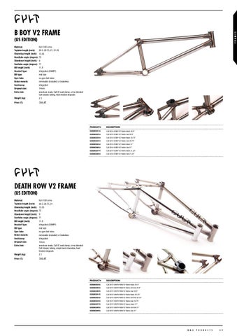 BMX フレーム CULT Death Row Frame ＆ オマケ付き Traffic distribution 2015 | BMX by WE MAKE THINGS - Issuu