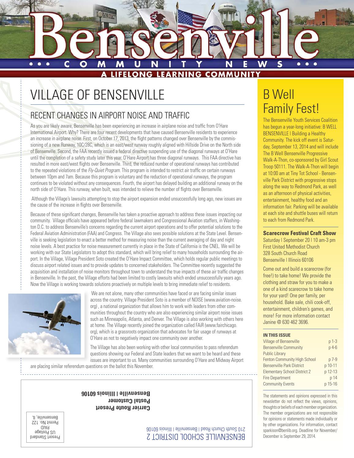 Bensenville Community Newsletter SeptOct 2014 by Village of