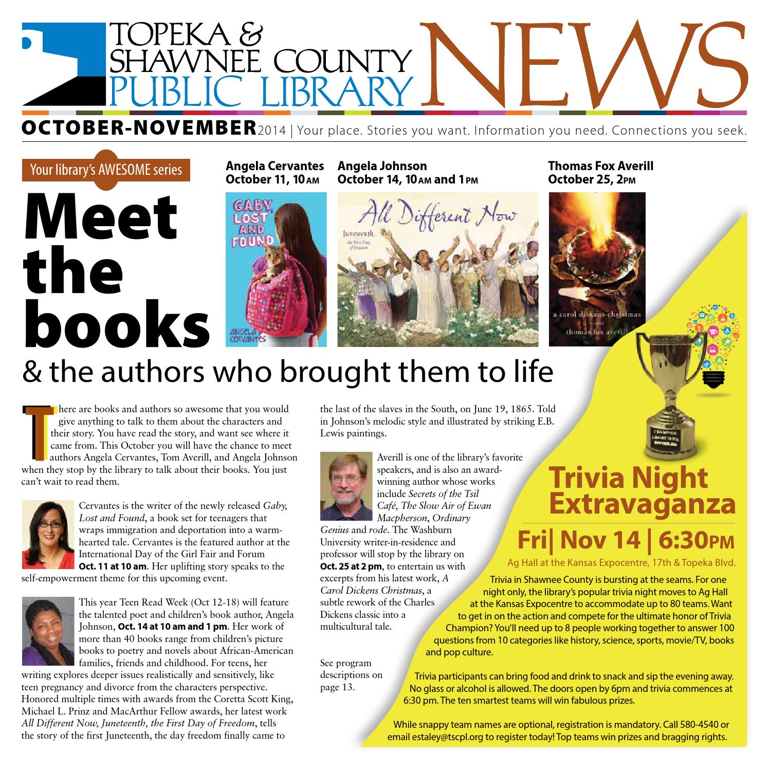 Library News Oct. Nov. 2014 by Topeka and Shawnee County Public