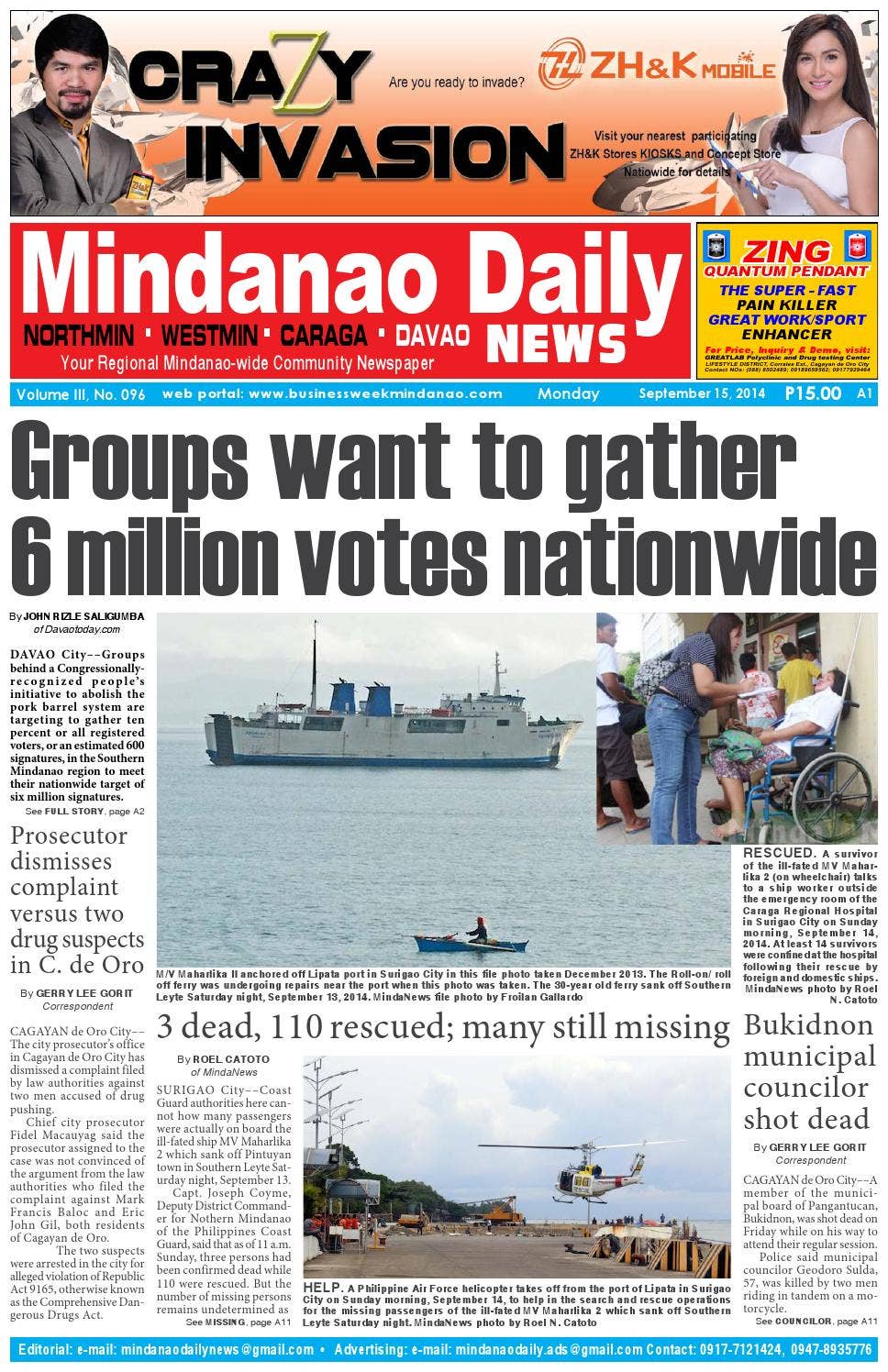 Mindanao Daily Davao (September 15, 2014) by Mindanao Daily News - Issuu